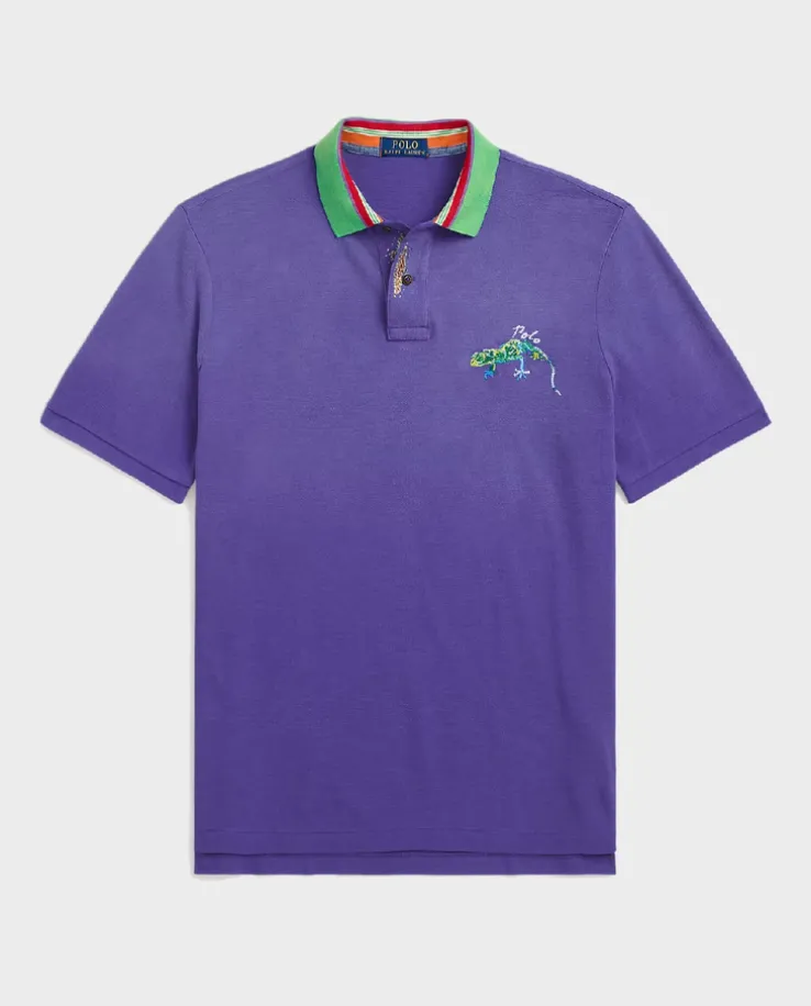 Fioletowa koszulka polo Classic Fit