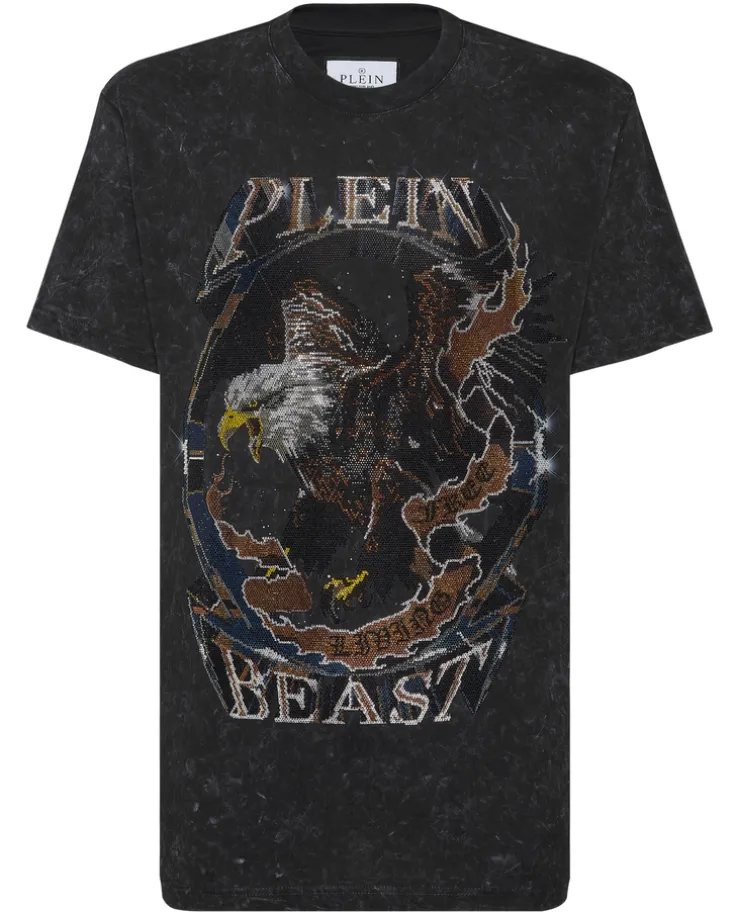 Grafitowy T-shirt z motywem orła