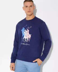 Granatowa bluza z bawełny z logo