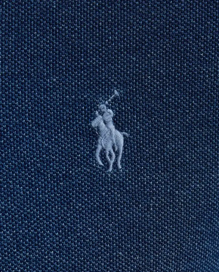 Granatowa bluzka polo z logo Slim Fit