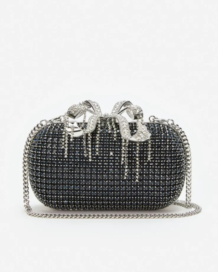 Granatowa kopertówka z kryształkami