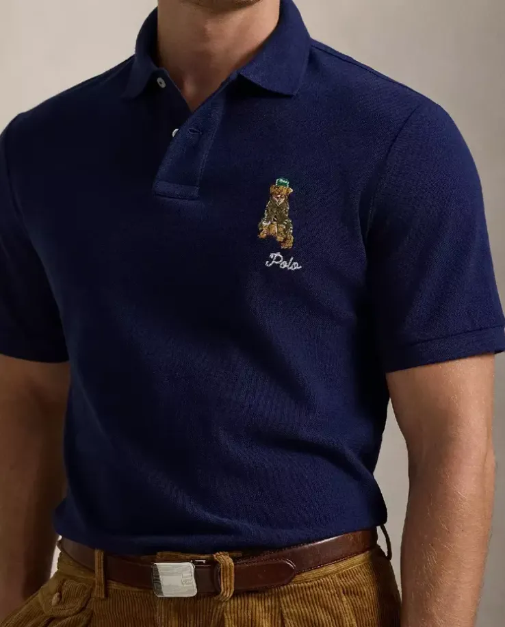 Granatowa koszulka polo Classic Fit