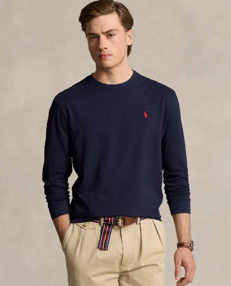 Granatowa koszulka Slim Fit