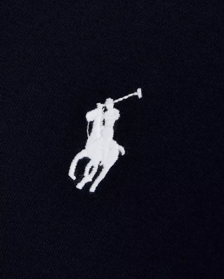 Granatowa koszulka z haftowanym logo Custom Slim Fit
