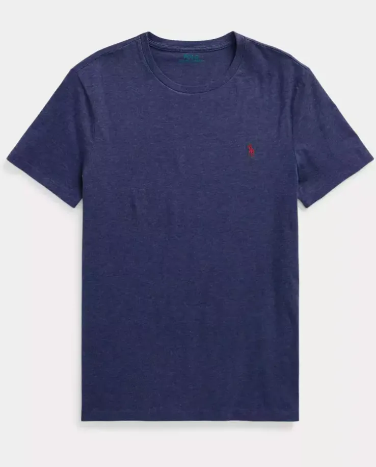 Granatowa koszulka z logo Custom Slim Fit