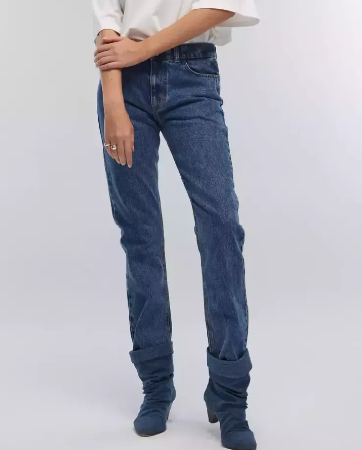 Granatowe jeansy Enzo