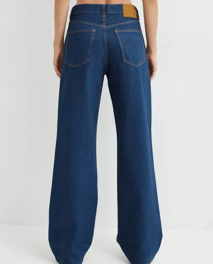 Granatowe jeansy Korea Relaxed Fit
