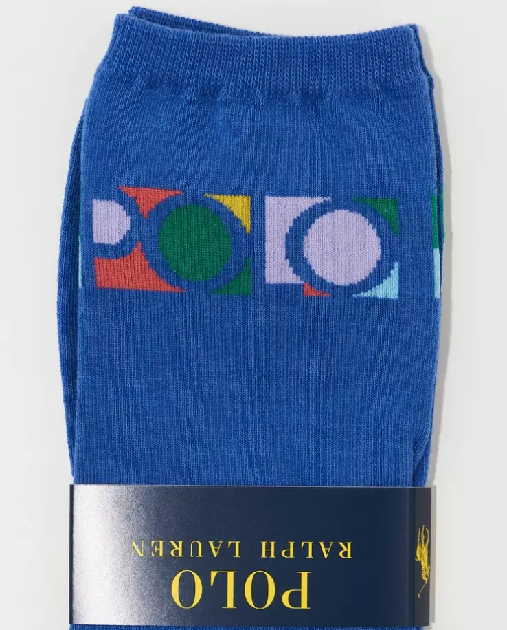 Granatowe skarpety z kolorowym logo 36-40