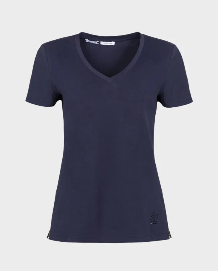 Granatowy bawełniany t-shirt