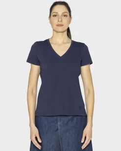 Granatowy bawełniany t-shirt