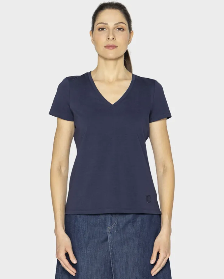 Granatowy bawełniany t-shirt