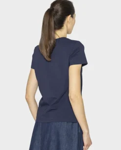 Granatowy bawełniany t-shirt