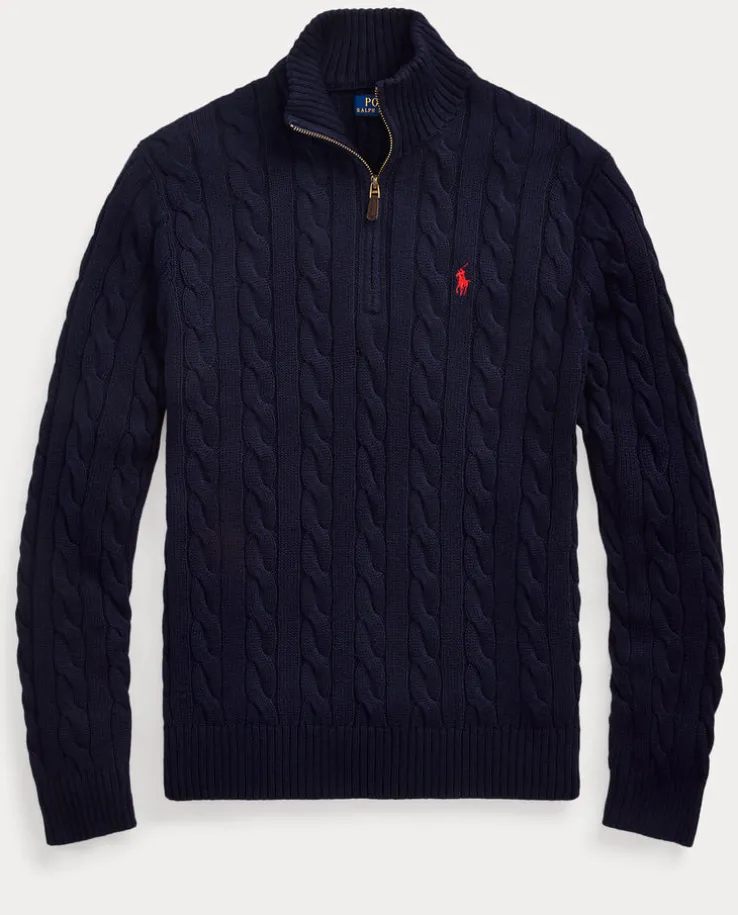 Granatowy sweter z bawełny