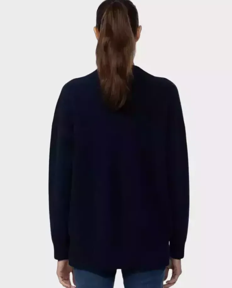 Granatowy sweter z kaszmiru