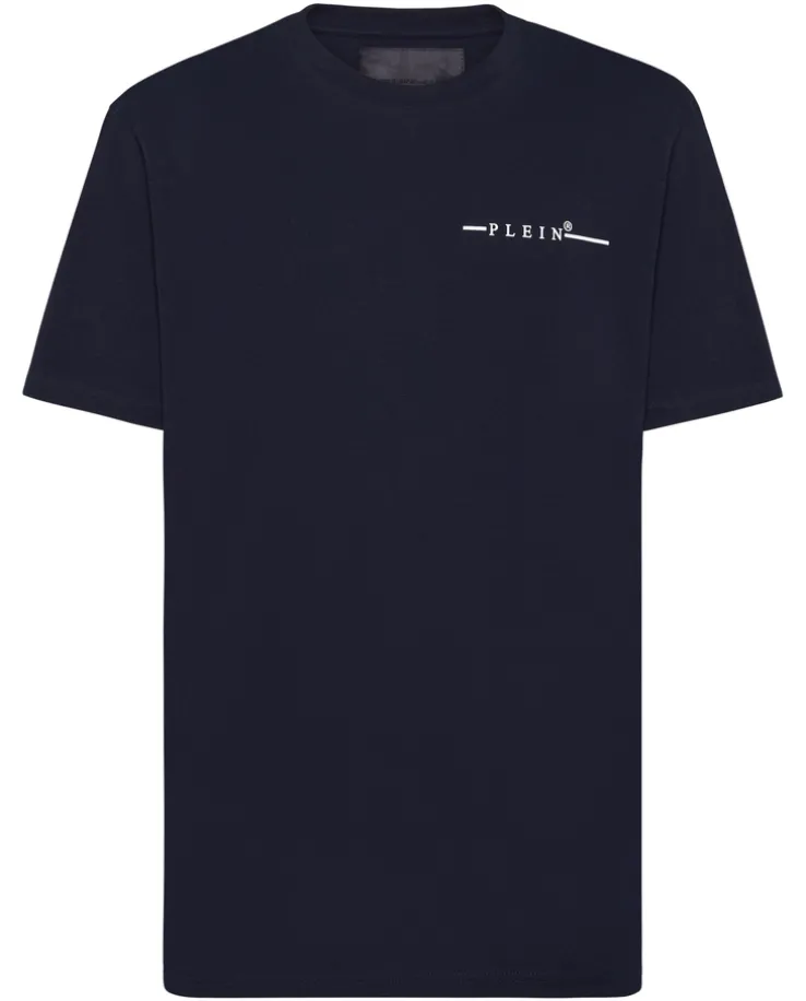 Granatowy T-shirt z printem