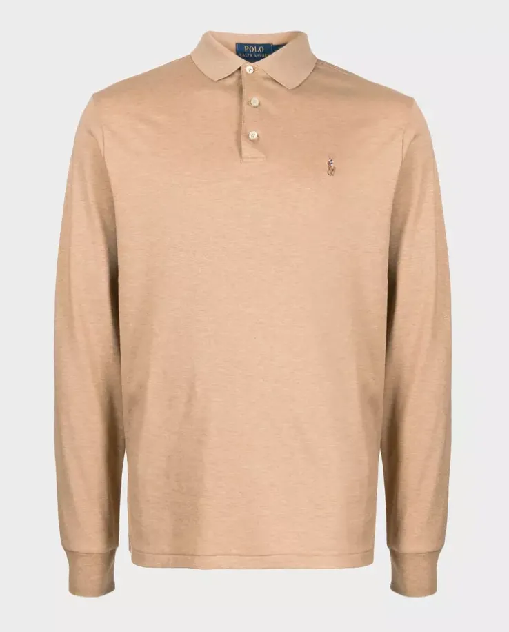 Jasnobrązowa bluzka polo Slim Fit