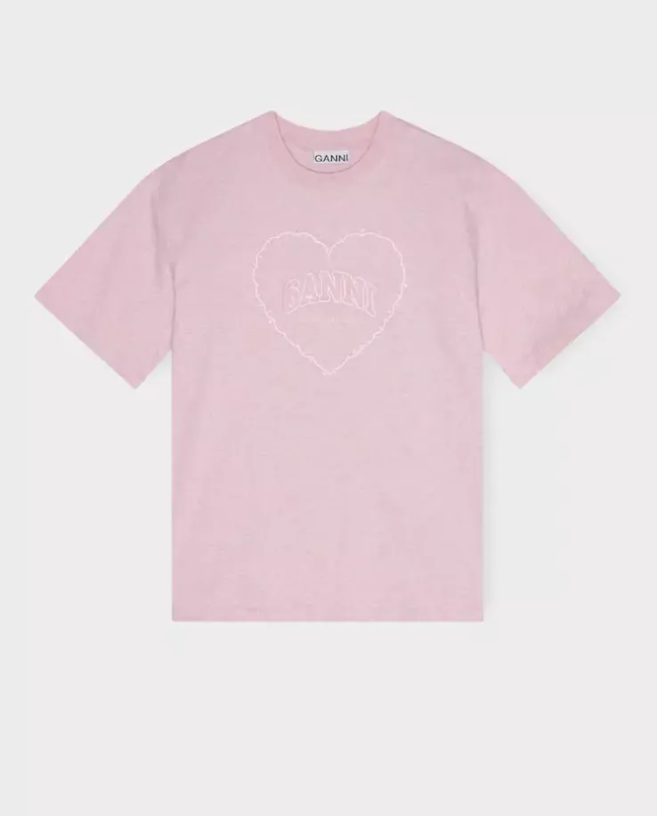 Jasnoróżowy t-shirt z grubej bawełny