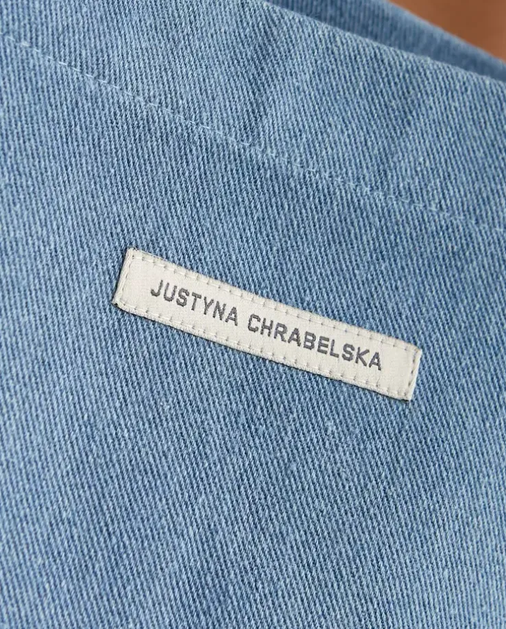 Jeansowa torba shopper z logo