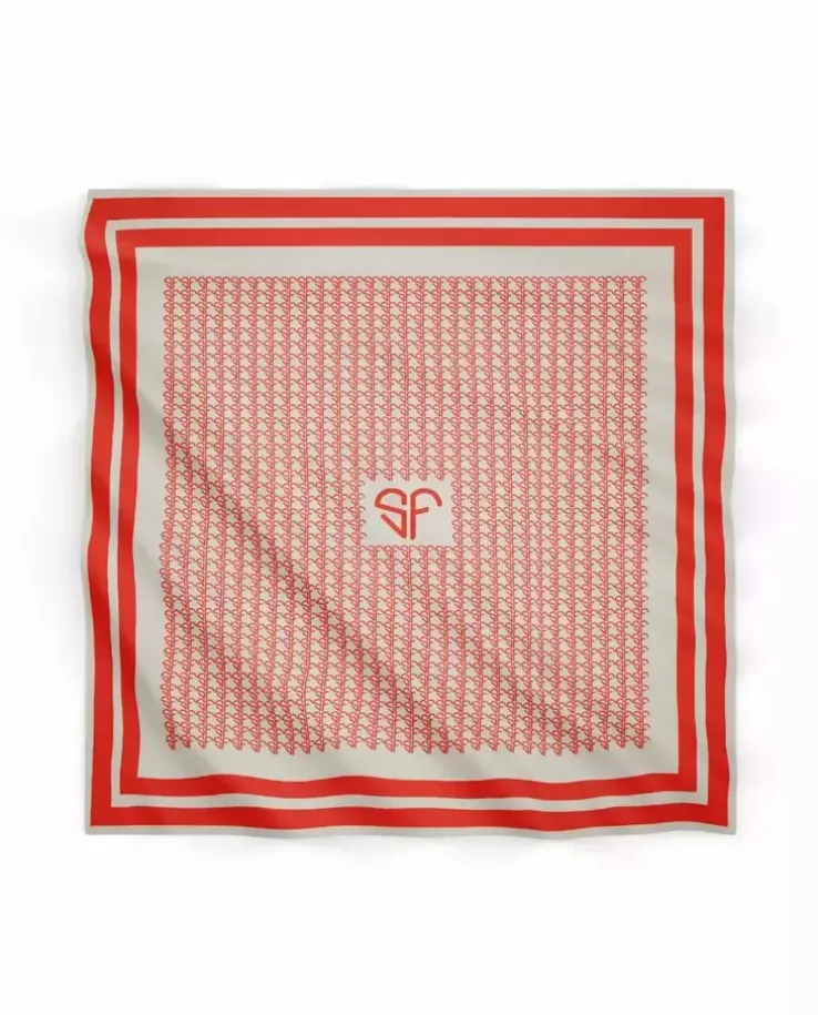 Jedwabna apaszka Monogram Red