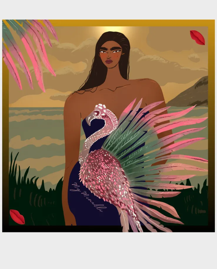 Jedwabna chusta Angel of Sunset L
