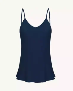 Jedwabny top Prea Navy Blue