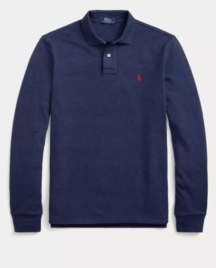 Koszulka polo z długim rękawem Slim Mesh Fit