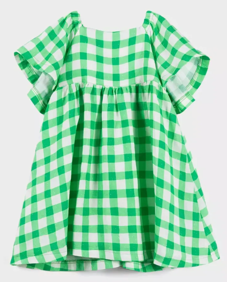 Lniana sukienka Green Grid