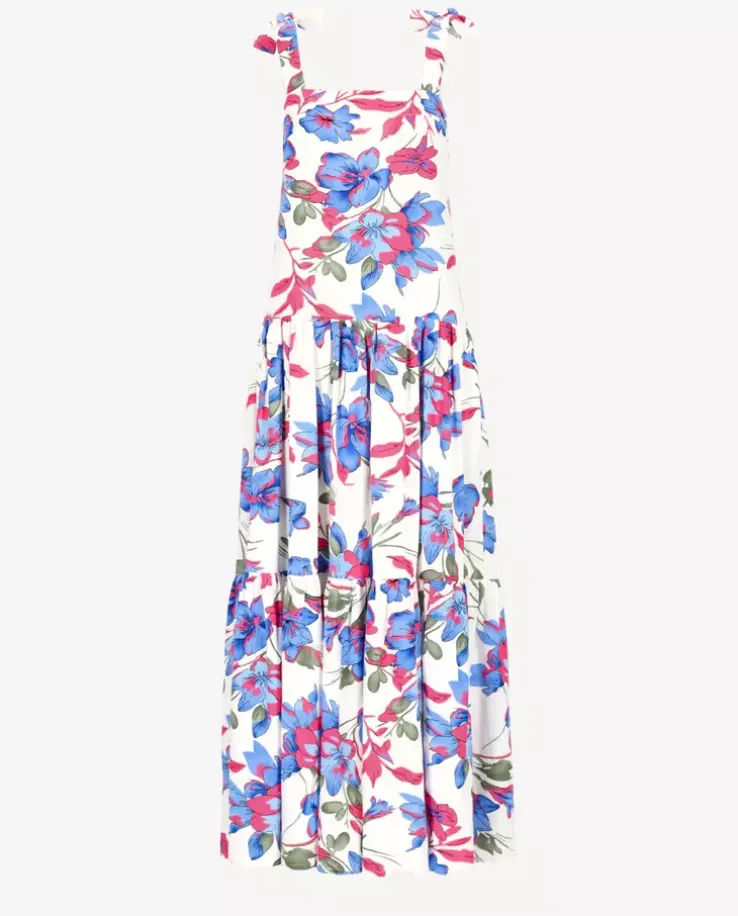 Lniana sukienka w kwiaty Capri