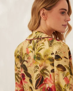 Lniane kimono z szarfą Arabis Jungle