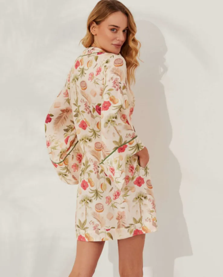 Lniane kimono z szarfą Arabis Ibiza