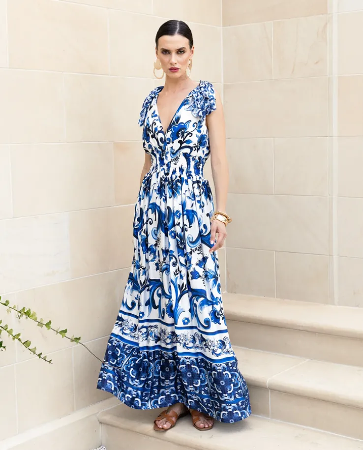 Maxi sukienka z printem Amalfi