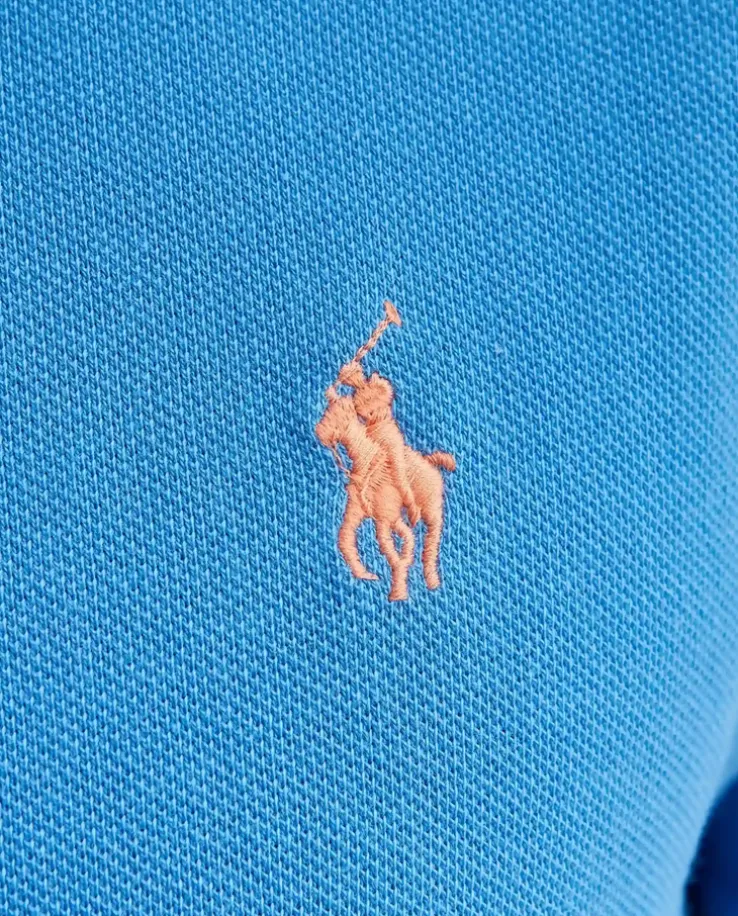 Niebieska koszulka polo Custom Slim Fit