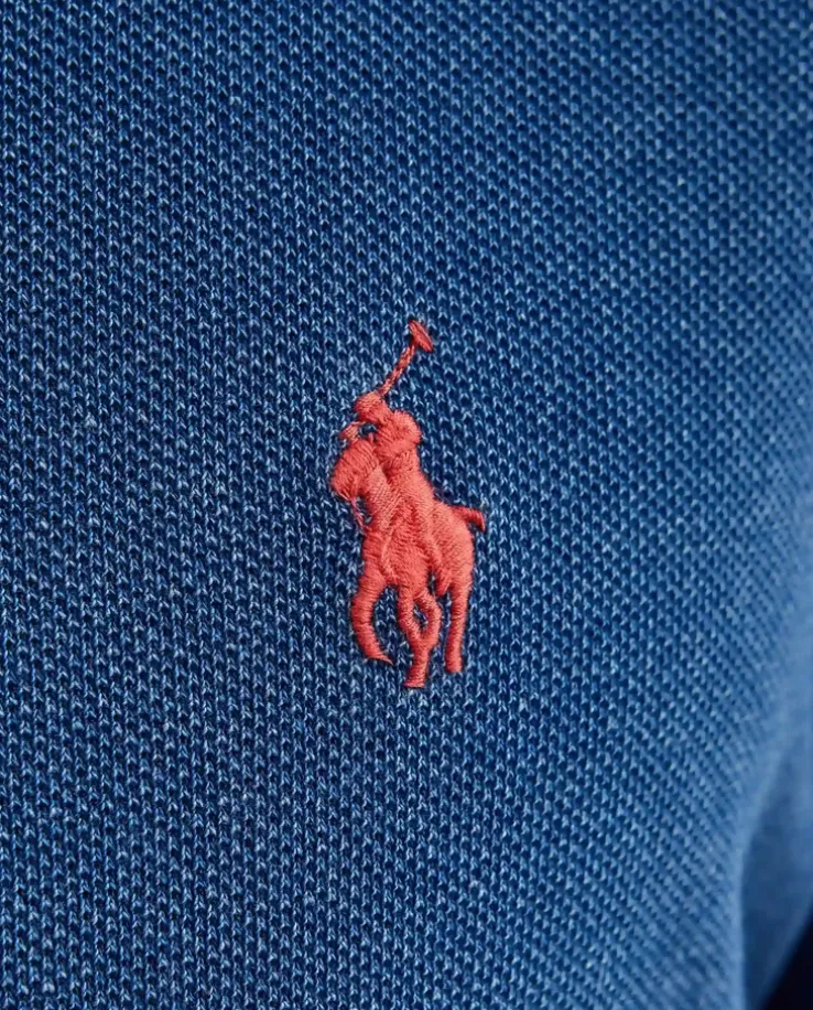 Niebieska koszulka polo Custom Slim Fit