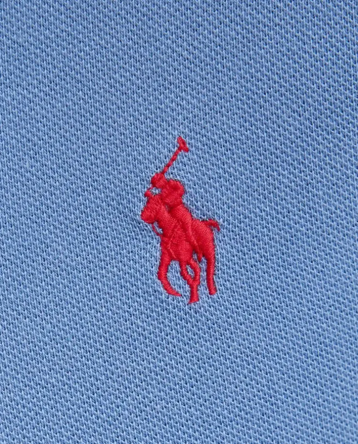 Niebieska koszulka polo Custom Slim Fit