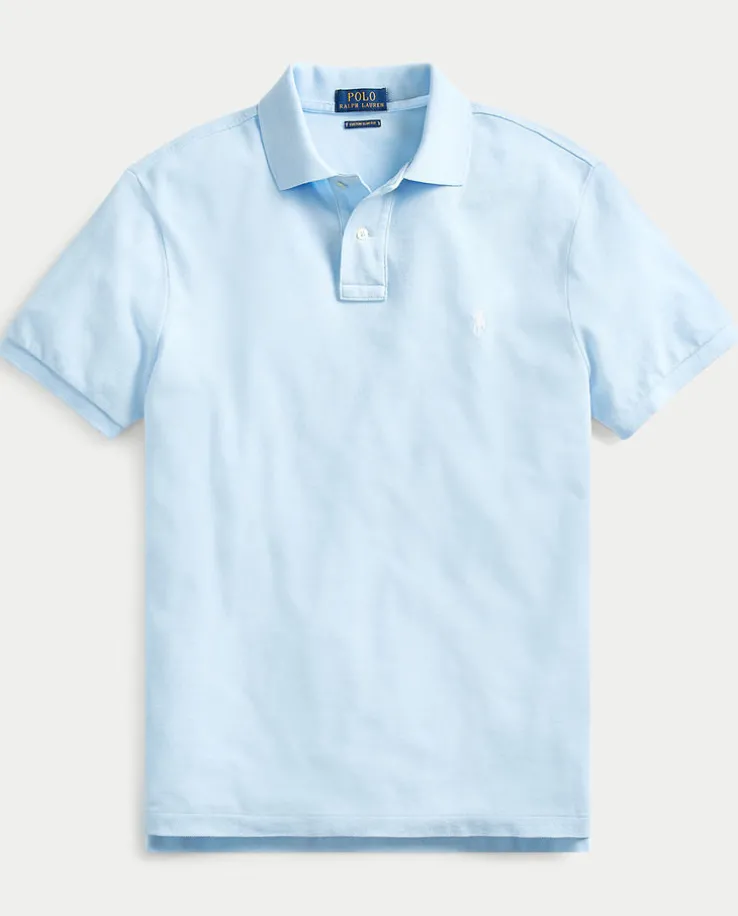 Niebieska koszulka polo Slim Fit Mesh
