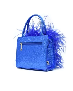 Niebieska torebka z piórami Blu Dreams
