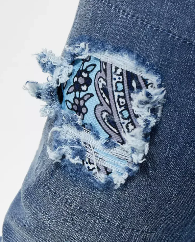 Niebieskie jeansy Paisley Super Straight