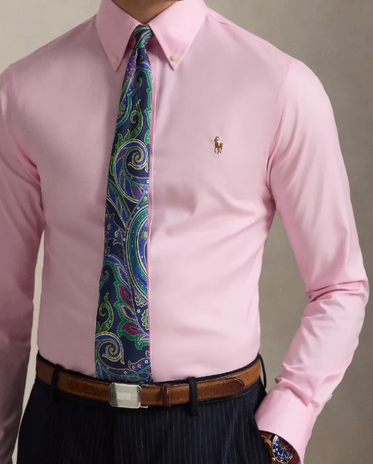 Różowa bawełniana koszula Slim Fit