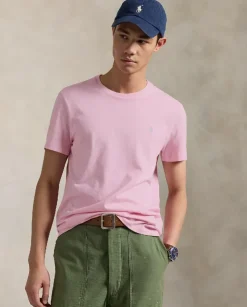 Różowa bawełniana koszulka Slim Fit