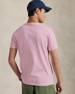 Różowa bawełniana koszulka Slim Fit