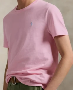 Różowa bawełniana koszulka Slim Fit
