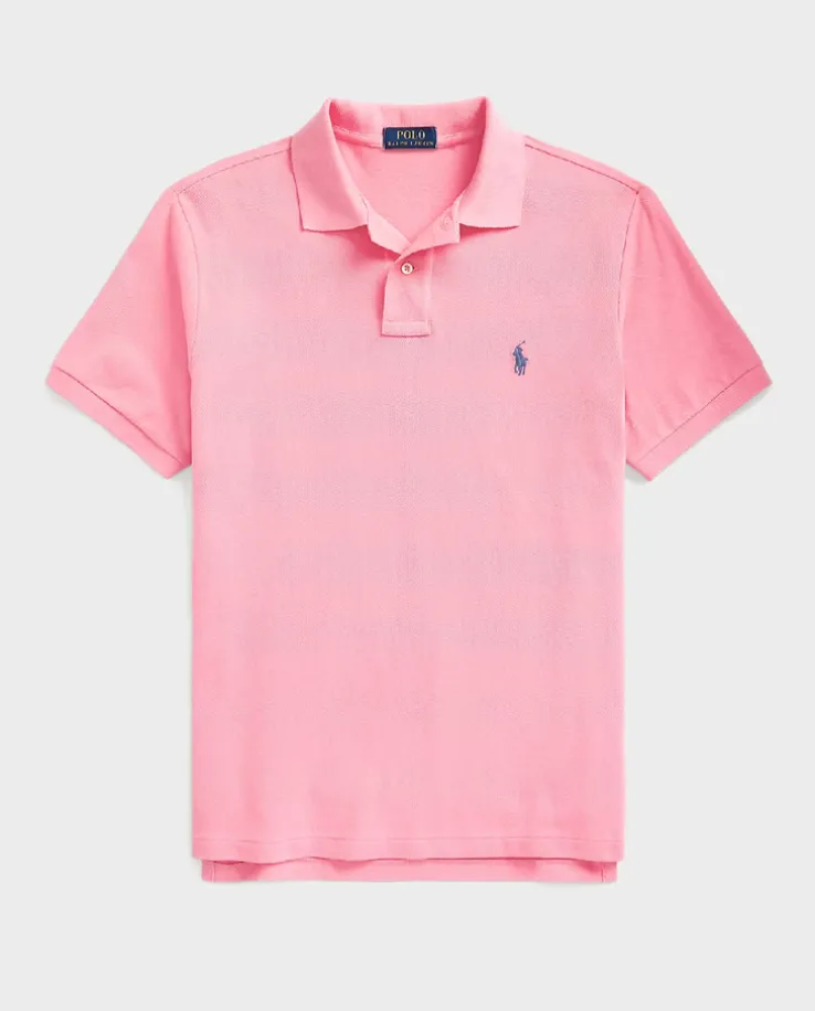 Różowa koszulka polo Custom Slim Fit