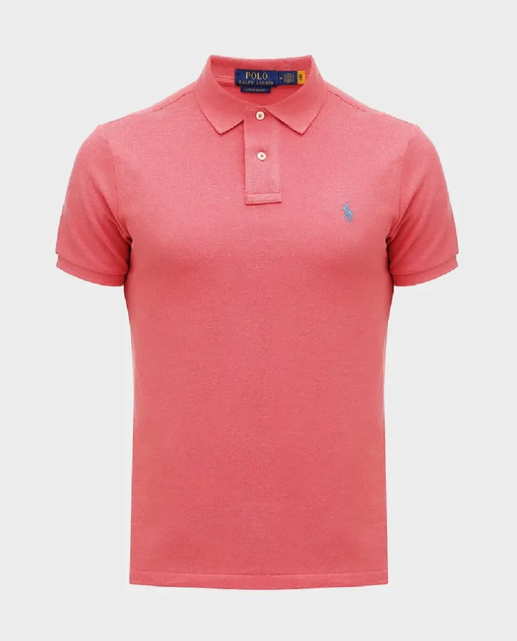 Różowa koszulka polo Custom Slim Fit