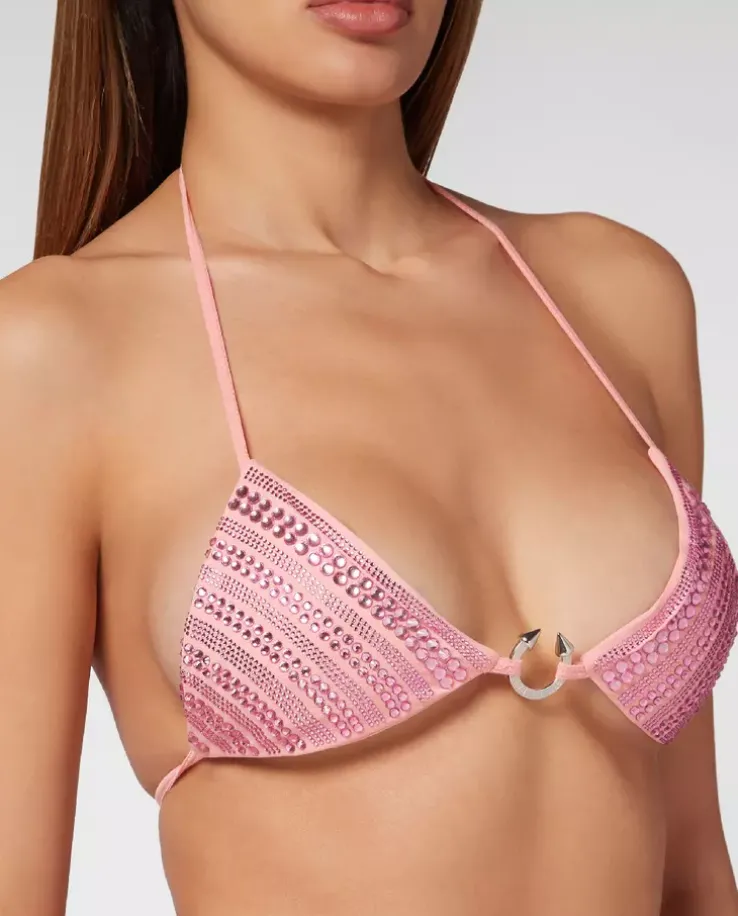 Różowe bikini z kryształami