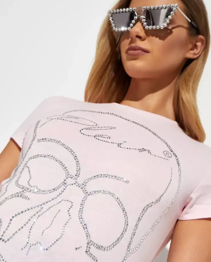 Różowy t-shirt z czaszką Sexy Pure