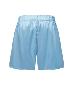 Satynowe błękitne boxer shorty