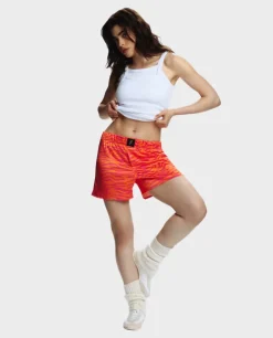 Satynowe boxer shorty z wzorem w zebrę