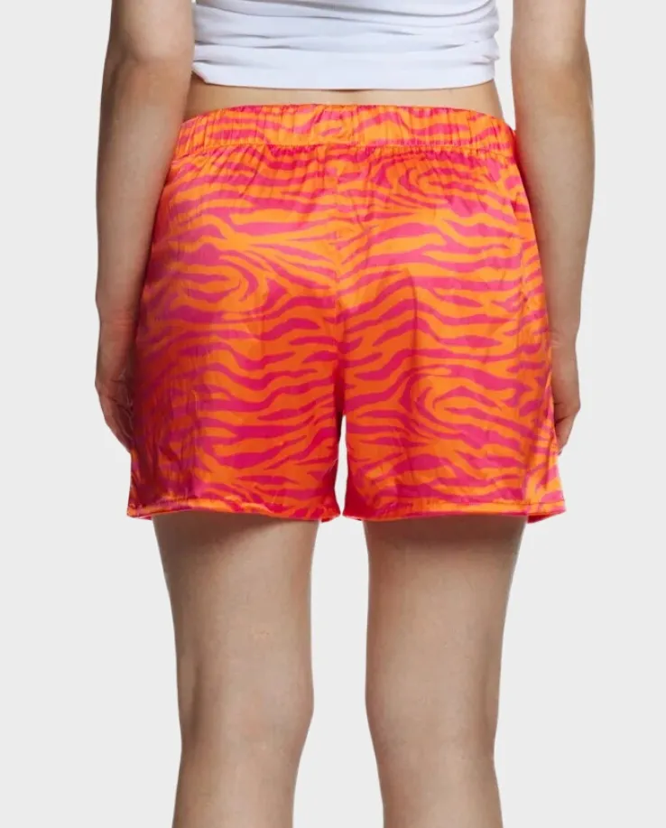 Satynowe boxer shorty z wzorem w zebrę