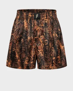 Satynowe boxer shorty ze wzorem skóry węża