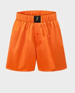 Satynowe pomarańczowe boxer shorty